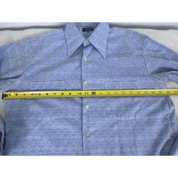Vintage 60s 70s TOWNCRAFT BUTTON UP SHIRT Penn Prest Penneys Men’s M Big Collar - Picture 3 of 7